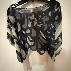 NYMPHE Elegant Sheer Fabric in Black and White